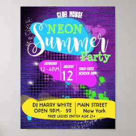 PÓSTER FIESTA NEON SUMMER