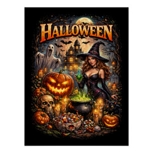 Póster Fiesta Nocturna de Brujas