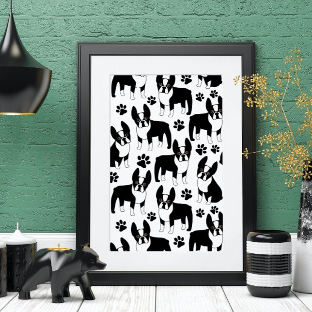 Póster Fiesta Paw de Boston Terriers (Subido por el creador)