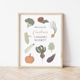 Póster Fiesta personalizada en el mercado de agricultores