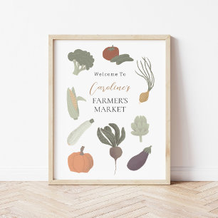 Póster Fiesta personalizada en el mercado de agricultores