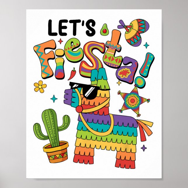 Póster Fiesta Pinata Cinco De Mayo Fiesta Mexicana (Frente)