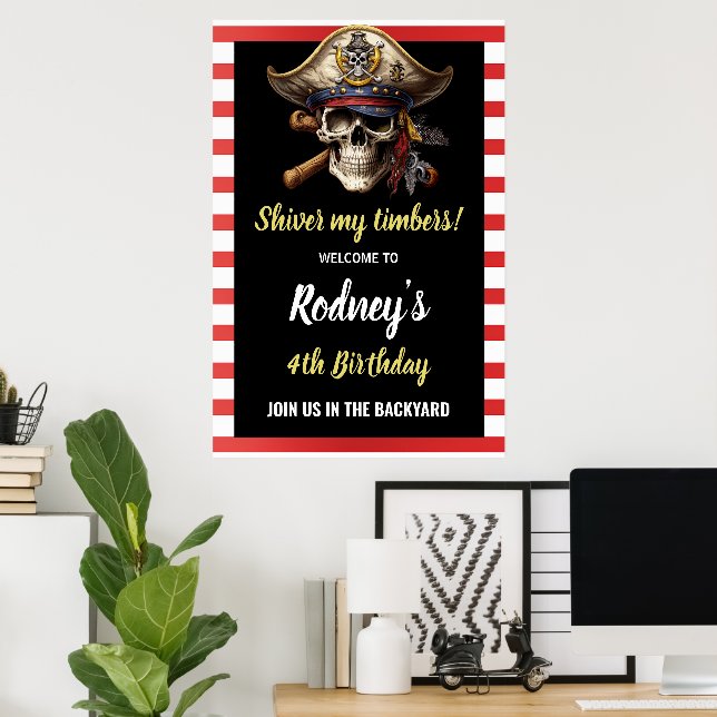 Póster Fiesta Pirata Témblame Mis Miembros  (Oficina en casa)