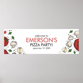 Póster Fiesta Pizza Poster de pancartas de bienvenida de 