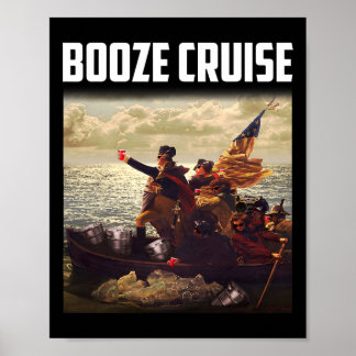 Póster Fiesta Político Booze Cruise Shades Y Red Cups T