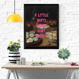 Póster Fiesta Pop Art Aún Pintando La Vida Cita Rosa