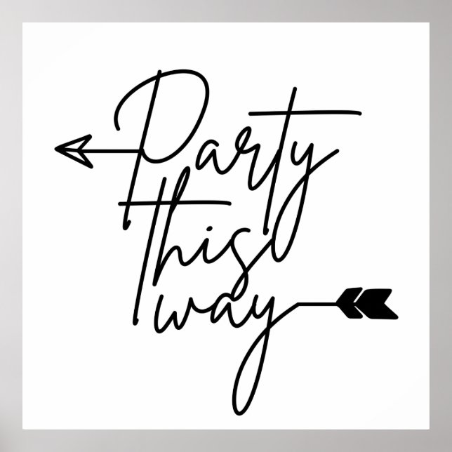 Póster Fiesta poster de dirección de esta manera (Frente)