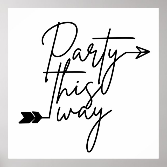 Póster Fiesta poster de dirección de esta manera (Frente)