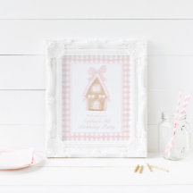 Fiesta Poster Rótulo de la Casa Rosada Gingerbrea