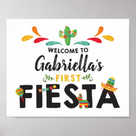 Póster Fiesta Primer Signo de Bienvenida de Cumpleaños