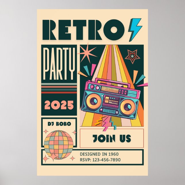 PÓSTER FIESTA RETRO (Frente)