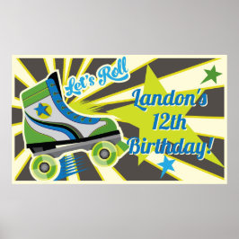 Póster Fiesta Retro de Derby en Patines de Rueda 