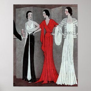 Póster Fiesta retro del vintage elegante del art déco