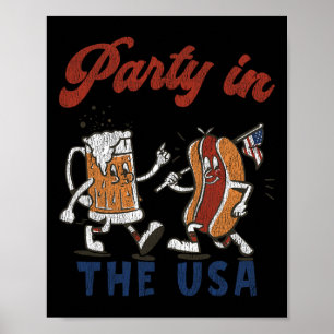 Póster Fiesta Retro En Estados Unidos Cerveza Amante De H