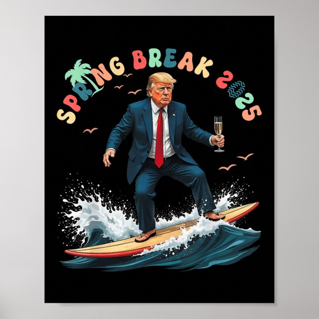 Póster Fiesta retro Trump Spring Beach Break 2025 Summer  (Frente)