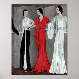 Póster Fiesta retro vintage elegante de estilo Art Decó