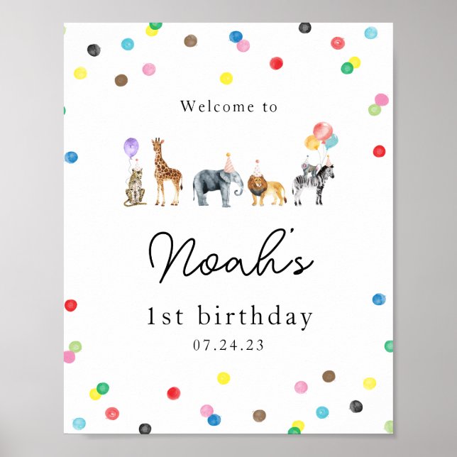 Póster Fiesta Rótulo animal (Frente)