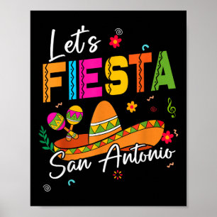 Póster Fiesta San Antonio Texas Cinco De Mayo Mexica