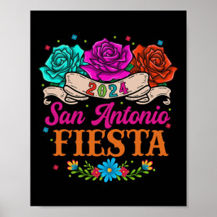 Póster Fiesta San Antonio Texas Rosas Divertida Fiesta Me