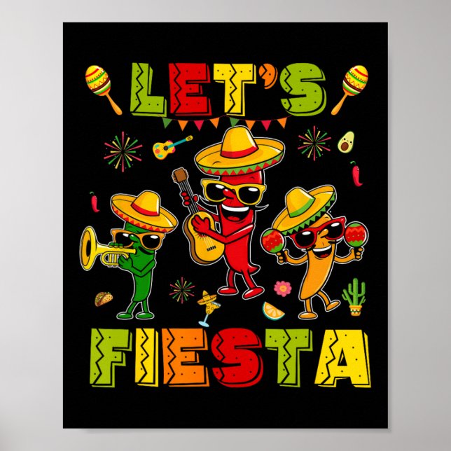 Póster Fiesta Shirt Fiesta mexicana Fiesta Cinc (Frente)