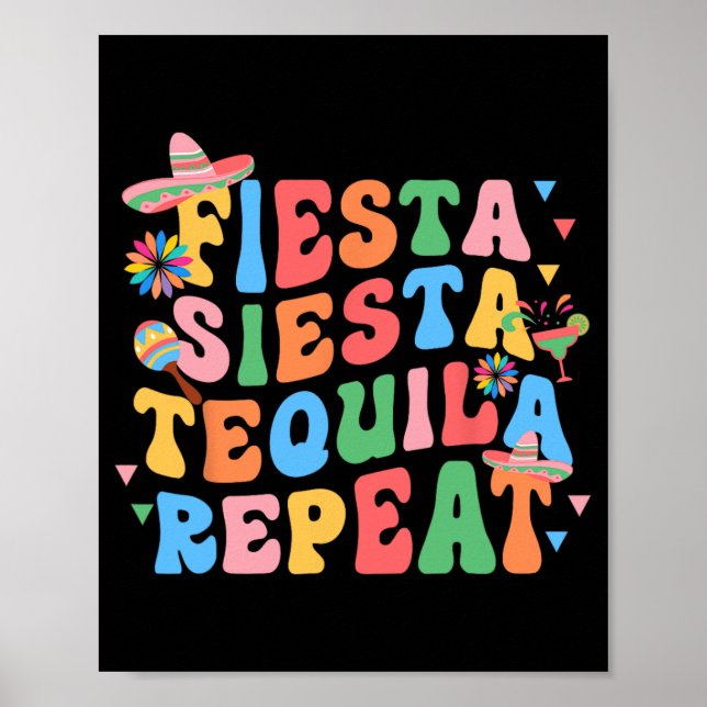 Póster Fiesta Siesta Tequila Repite Novia Escuadrón Solte (Frente)