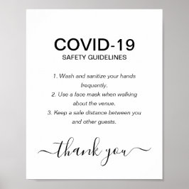 Póster Fiesta simple de directrices de seguridad codifica