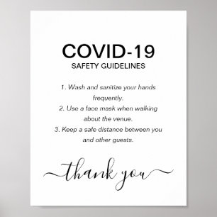 Póster Fiesta simple de directrices de seguridad codifica