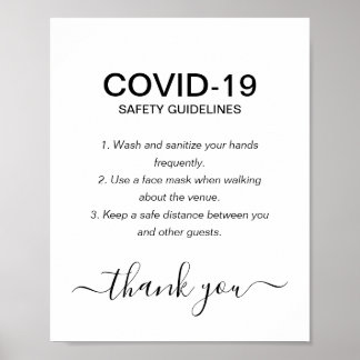 Póster Fiesta simple de directrices de seguridad codifica