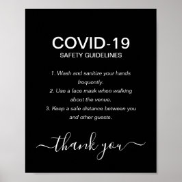 Póster Fiesta simple de directrices de seguridad codifica