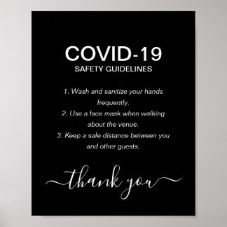 Póster Fiesta simple de directrices de seguridad codifica