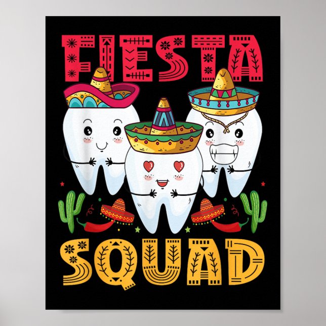 Póster Fiesta Squad Cinco De Mayo Dental Mexicana Fiesta  (Frente)