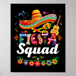 Póster Fiesta Squad Cinco De Mayo Tee Fiesta Mexicano Cin