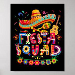Póster Fiesta Squad Cinco De Mayo Tee Fiesta Mexicano Cin