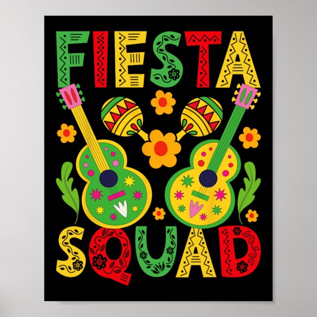 Póster Fiesta Squad coincidente con Cinco De Mayo Fiesta (Frente)