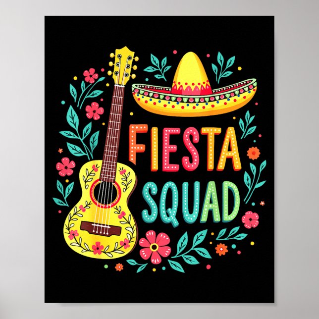 Póster Fiesta squad matching cinco de mayo mexican party (Frente)