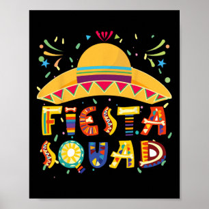 Póster Fiesta Squad México Fiesta Taco Guitar Cinco De Ma