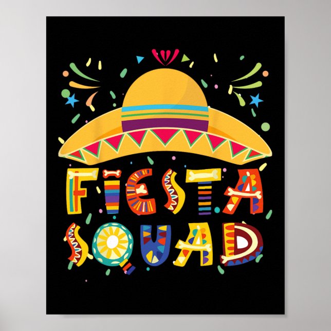 Póster Fiesta Squad México Fiesta Taco Guitar Cinco De Ma (Frente)