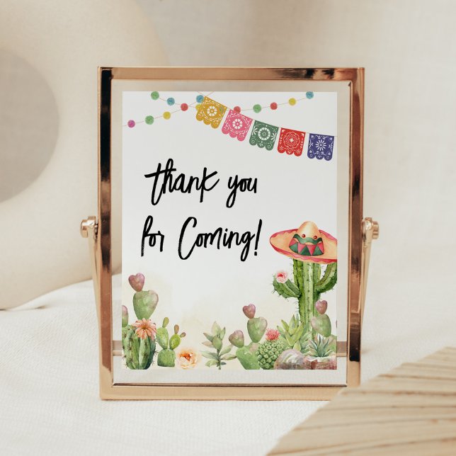 Póster Fiesta Taco 'Bout Baby Shower Gracias por venir (Cinco De Mayo Taco Bout Baby Shower Thank you for Coming Sign)