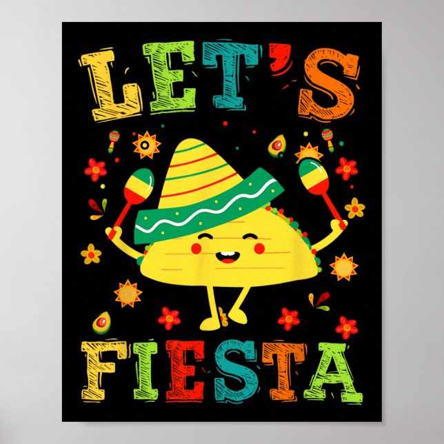 Póster Fiesta Taco Cinco De Mayo Niños Mexi (Frente)