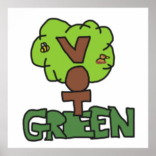 Póster Fiesta verde de voto