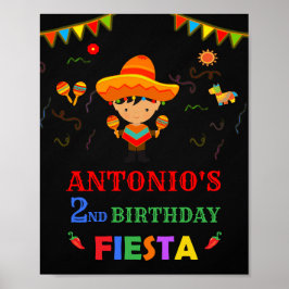 Póster Fiesta welcome party sign First fiesta mexican boy