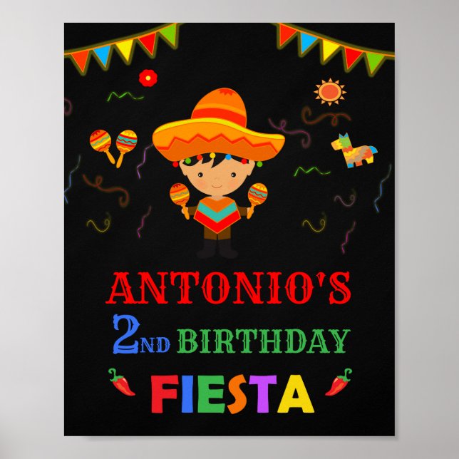 Póster Fiesta welcome party sign First fiesta mexican boy (Frente)