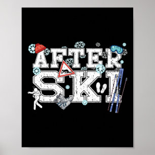 Póster Fiestas After Ski Todo El Día Esquí En Las Pistas 