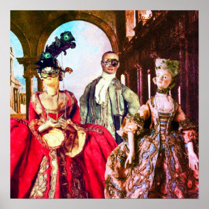 PÓSTER FIESTAS DE DISFRACES DE PUPAS ITALIANAS ANTIGUAS C