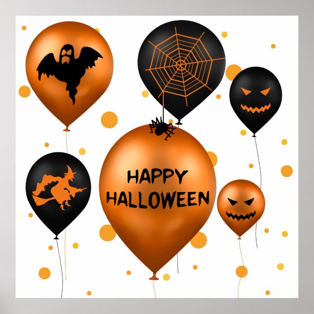 Póster Fiestas de Halloween felices (Frente)