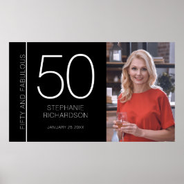 Póster Fifty and Fabulous 50th Birthday Photo Poster