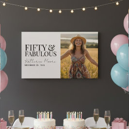 Póster Fifty and Fabulous Photo 50th Birthday 