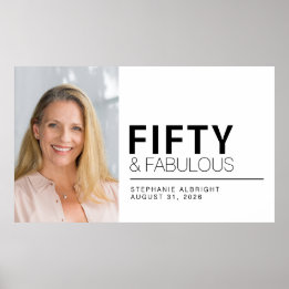 Póster Fifty and Fabulous Photo 50th Birthday Party
