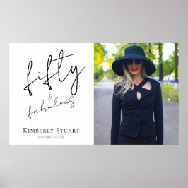 Póster Fifty and Fabulous Photo 50th Birthday Party