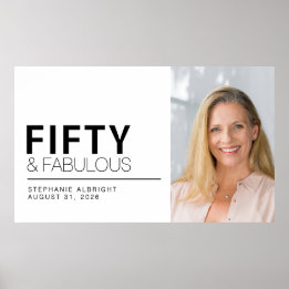 Póster Fifty and Fabulous Photo 50th Birthday Party